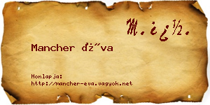 Mancher Éva névjegykártya
