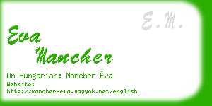 eva mancher business card